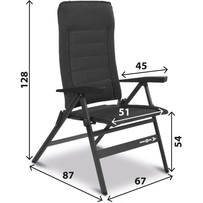 BRUNNER Travelounger L stol za kampiranje črn - slika 3