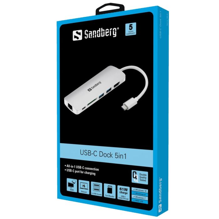 Sandberg USB-C Dock HDMI+LAN+SD+USB 100W priklopna postaja - slika 2
