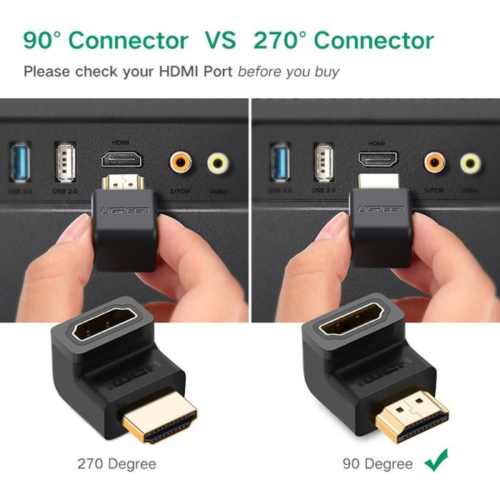 Ugreen HDMI M na Ž Adapter kotni - polybag - slika 4