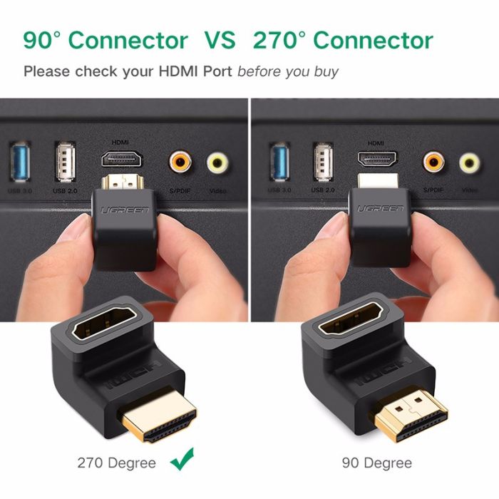 Ugreen HDMI M na Ž Adapter kotni - polybag - slika 3