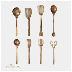 Brabantia set lesenih pripomočkov za kuhanje 8 kosov akacija