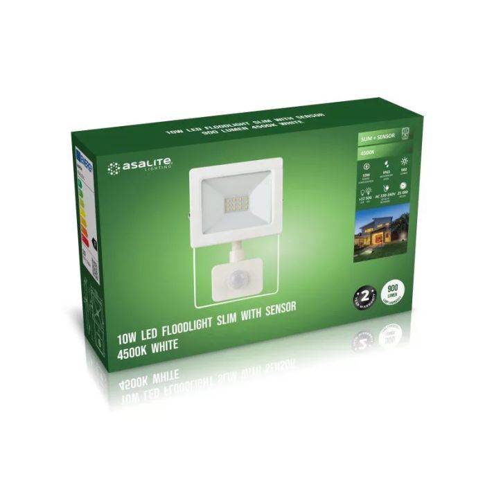Asalite LED Bela Slim Reflektor 10W 4500K (900 lumnov) + Senzor - slika 4