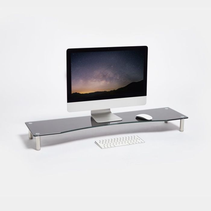 Vonhaus steklen podstavek za monitor XL črn - slika 4