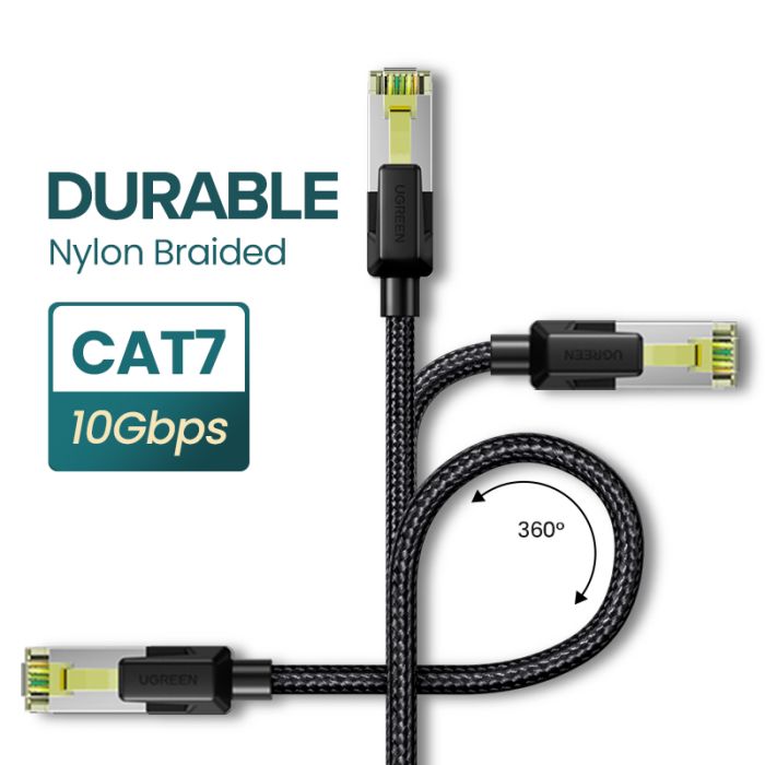 Ugreen UTP Cat7 oklopljen pleten okrogel kabel z modularnim RJ45 Ethernet priključkom 3M - slika 3