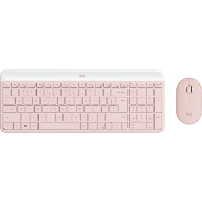 Logitech Slim Wireless Combo MK470, SLO gravura, roza - slika 2