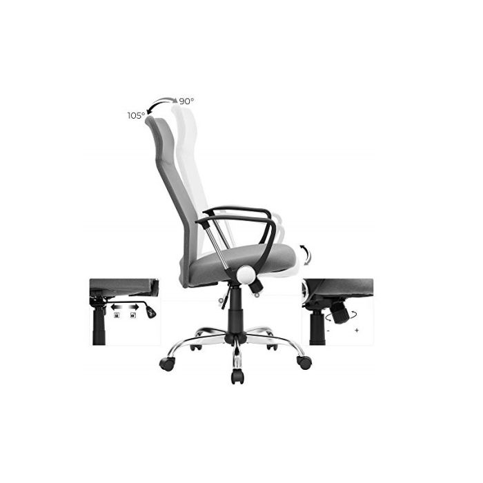 SONGMICS pisarniški stol siv OBN034G01