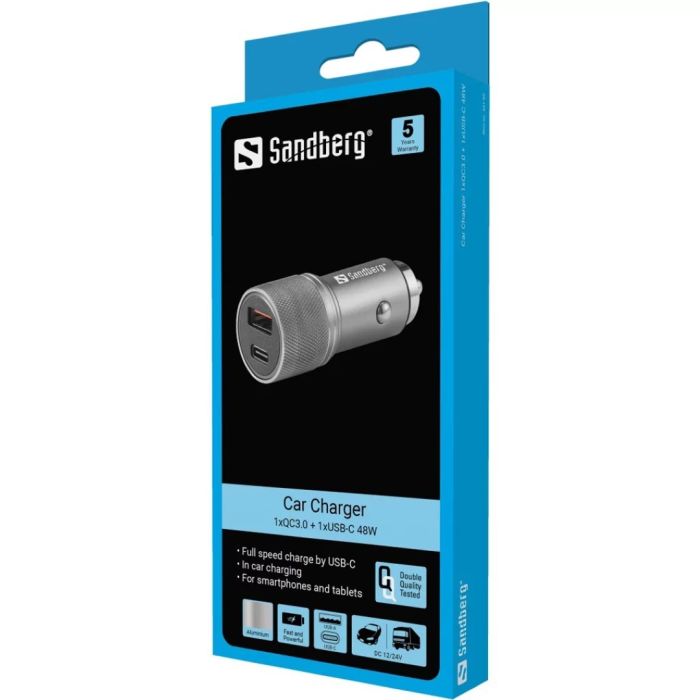Sandberg Car Charger 1xQC3.0 in 1xUSB-C 48W avtomobilski polnilec - slika 3