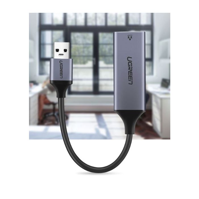 Ugreen USB 3.0 Gigabit Ethernet Adapter mrežna kartica siv - box