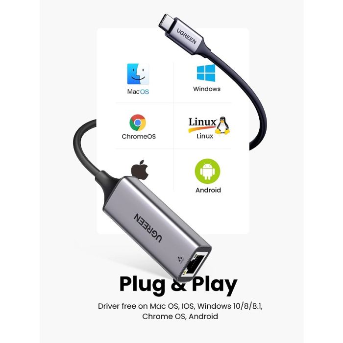 Ugreen USB-C 10/100/1000 mrežna kartica - box - slika 3