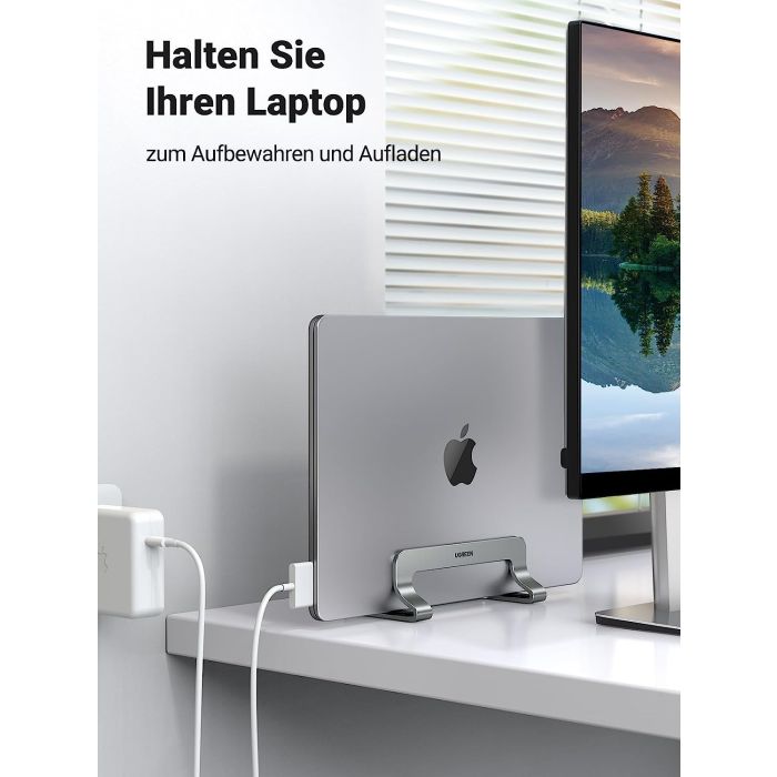Ugreen vertikalno aluminijasto stojalo za prenosni računalnik, za MacBook Pro/Air, prenosnike, iPad - slika 3