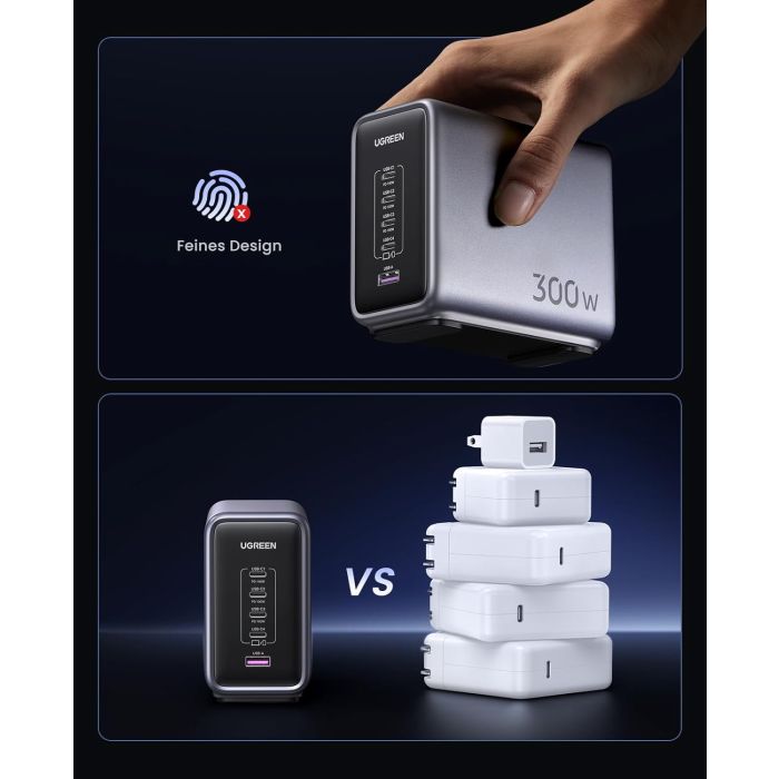 Ugreen Nexode 300W GaN II 5-portni USB polnilec - box - slika 4