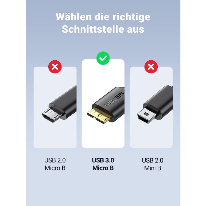 Ugreen USB 3.0 kabel USB A na Micro B, 2m - slika 3