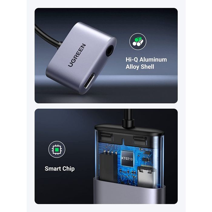 Ugreen USB C na 3,5mm adapter za slušalke in polnjenje 2 v 1 - slika 2