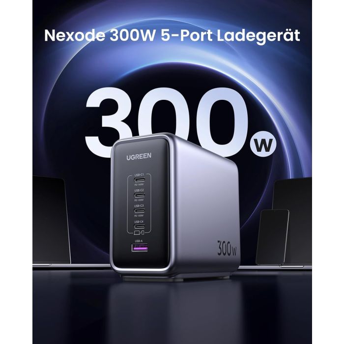 Ugreen Nexode 300W GaN II 5-portni USB polnilec - box - slika 2