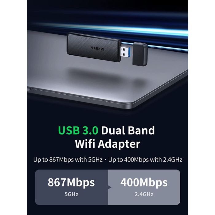 Ugreen USB WiFi adapter AC1300, 1300Mbps 802.11 Dual Band