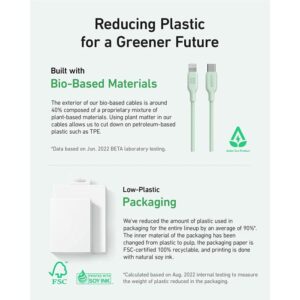 Anker 541 BIO USBC-LTG 0,9m kabel zelen