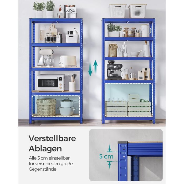 SONGMICS Regal 40 x 90 x 180 cm rjavo-moder,GLR040Q01 - slika 4