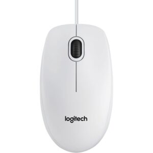 Logitech B100 optična miška, USB, bela