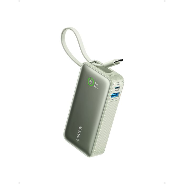 Anker 545 Nano powerbank 10K z vgrajenim kablom USB-C, zelen - slika 3