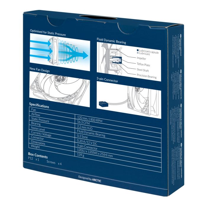 ARCTIC P12 120mm 3-pin ventilator - slika 4