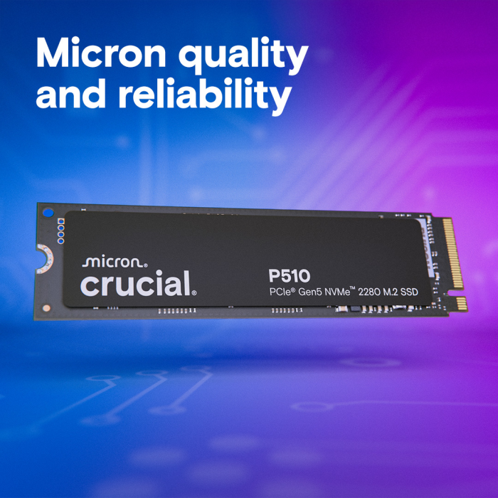Crucial P510 1TB PCIe Gen5 NVMe 2280 M.2 SSD - slika 4