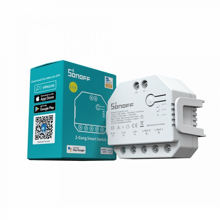 SONOFF pametno stikalo Wi-Fi 2-kanalni, nadzor motorja za rolete DUAL3LITE - slika 2