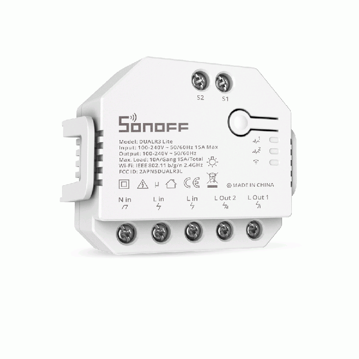 SONOFF pametno stikalo Wi-Fi 2-kanalni, nadzor motorja za rolete DUAL3LITE - slika 3