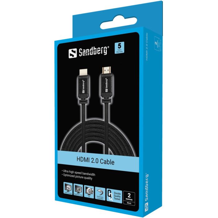 Sandberg HDMI 2.0 19M-19M 2m kabel - slika 3