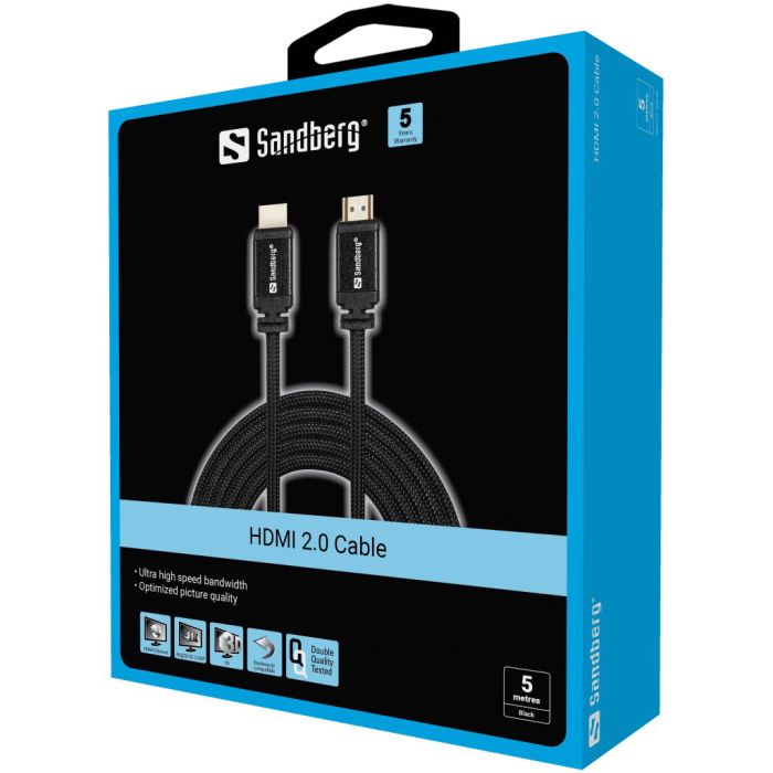 Sandberg HDMI 2.0 19M-19M 5m kabel - slika 3