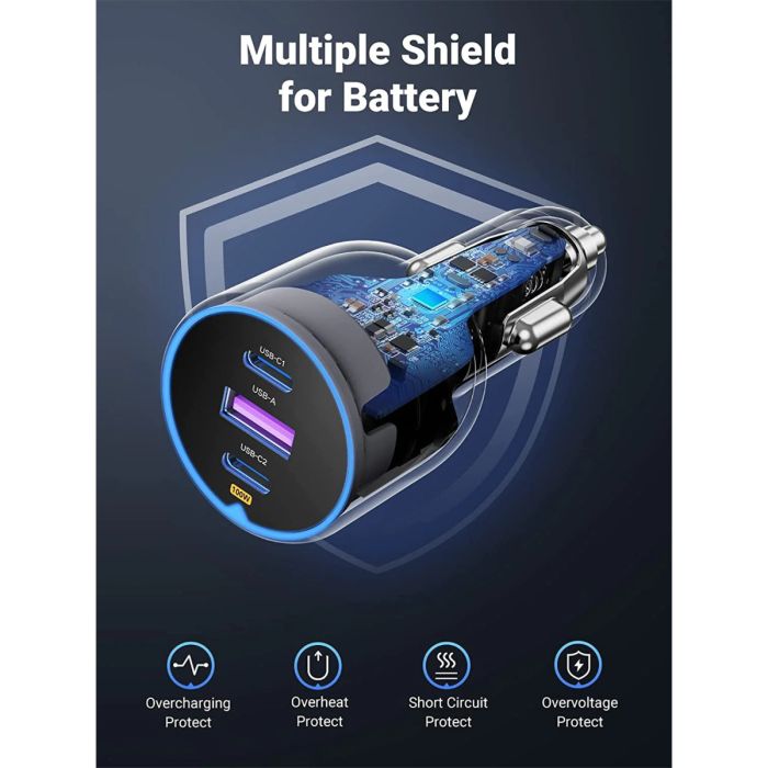 Ugreen 130W avtopolnilec z 1M USB-C kablom - slika 3