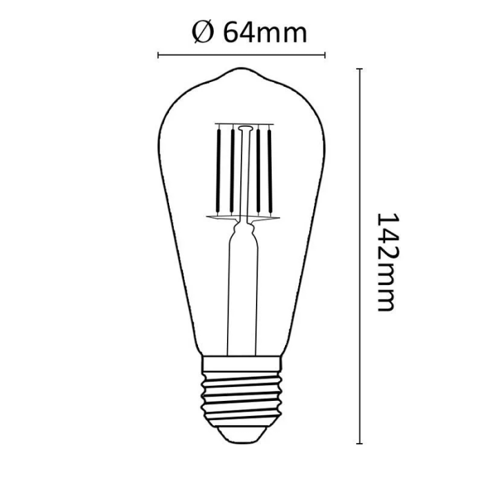 Asalite LED filament 7W, E27, 2000K, 650lm - slika 2