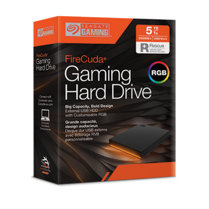 Seagate 5TB FireCuda Gaming USB 3.0 RGB zunanji HDD disk - slika 4