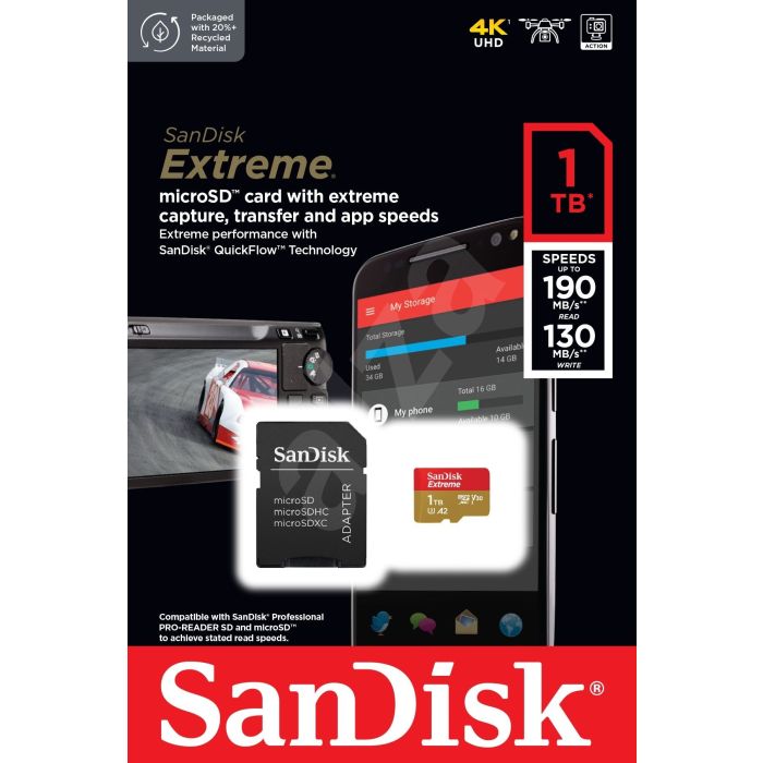 SanDisk 1 TB Extreme microSDXC UHS-I spominska kartica z adapterjem - slika 2