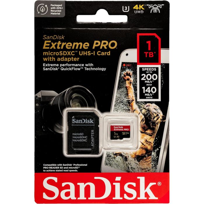 SanDisk 1TB Extreme PRO microSDXC UHS-I spominska kartica z adapterjem - slika 3