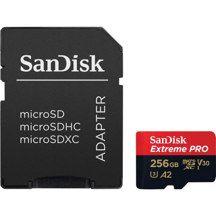 SanDisk 256GB Extreme PRO microSDXC UHS-I spominska kartica z adapterjem