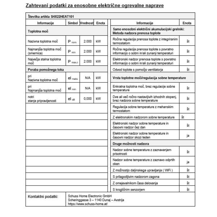 SHE Konvektorski grelnik z aluminijastim grelnim elementom 2000 W - slika 4