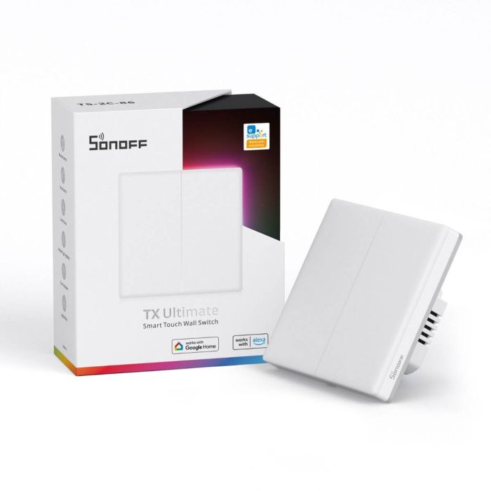 SONOFF pametno stensko stikalo TX Ultimate RGB, Wi-Fi, dvojno - slika 2