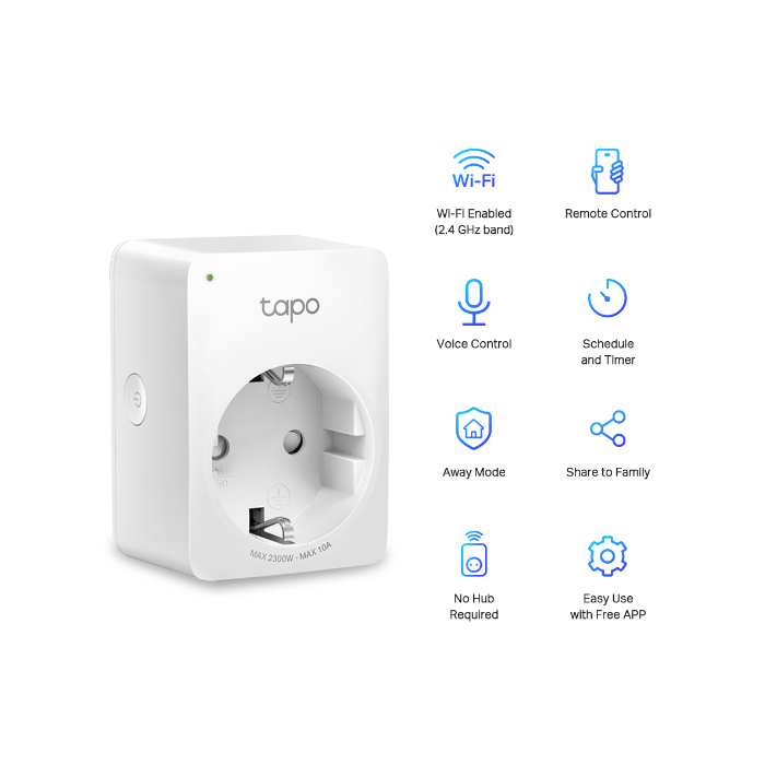 TP-LINK Tapo P100 Mini Smart Wi-Fi vtičnica - 2pack - slika 2