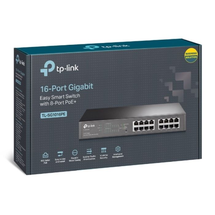 TP-Link mrežno stikalo 16 port Gigabit TL-SG1016PE z 8-Port PoE+ port - slika 2