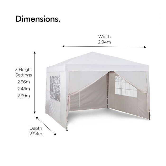 VonHaus Pop Up paviljon 3 x 3m Ivory - slika 3