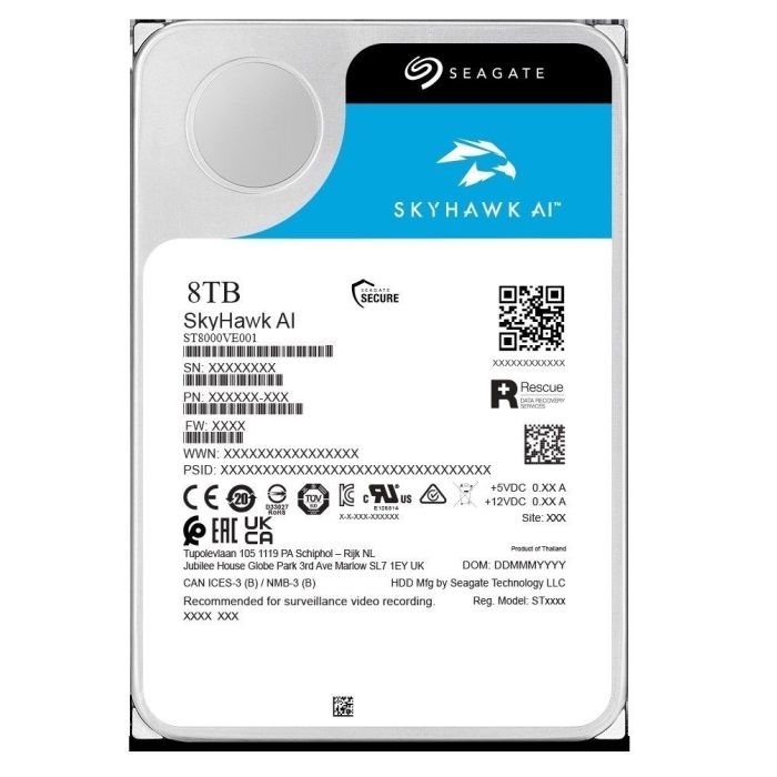 Seagate 8TB SkyHawk AI 3,5 SATA 6Gb/s 7200rpm 256MB HDD disk - slika 5