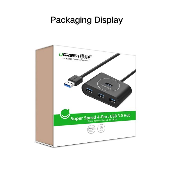 Ugreen USB 3.0 4 Ports Hub črn 1m - box - slika 5
