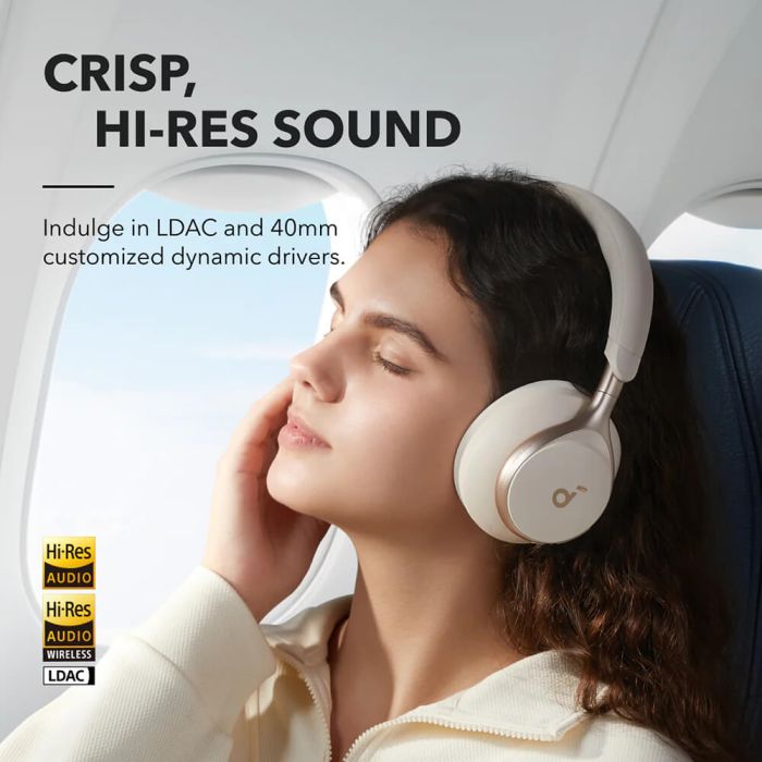 Anker Soundcore Space One naglavne Bluetooth slušalke, krem - slika 6