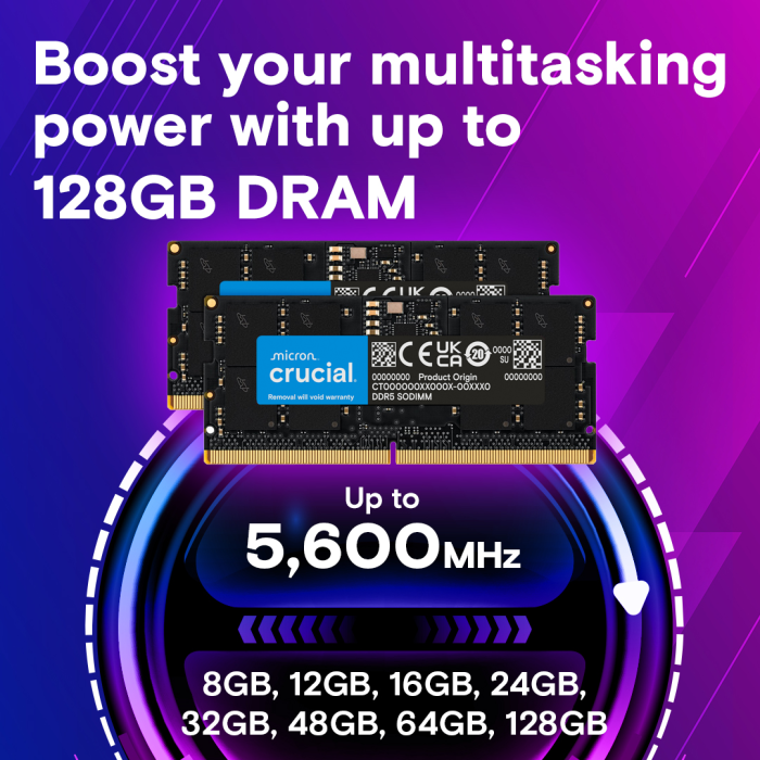 Crucial 24GB DDR5-5600 SODIMM CL46, 1.1V - slika 2