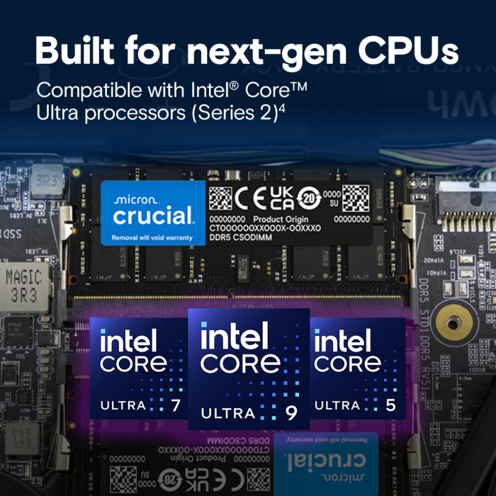 Crucial 32GB DDR5-6400 SODIMM CL52, 1.1V - slika 2
