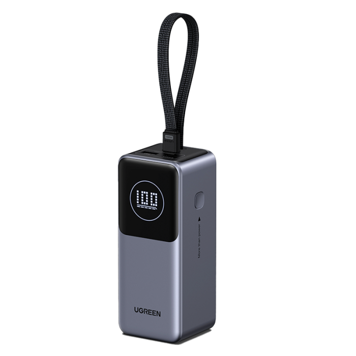 Ugreen prenosna polnilna baterija 12.000mAh, 100W z vgrajenim kablom - slika 5