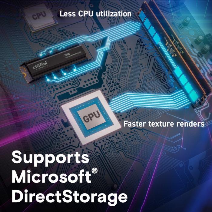 Crucial T500 2TB PCIe Gen4 NVMe M.2 SSD s hladilnikom - slika 2