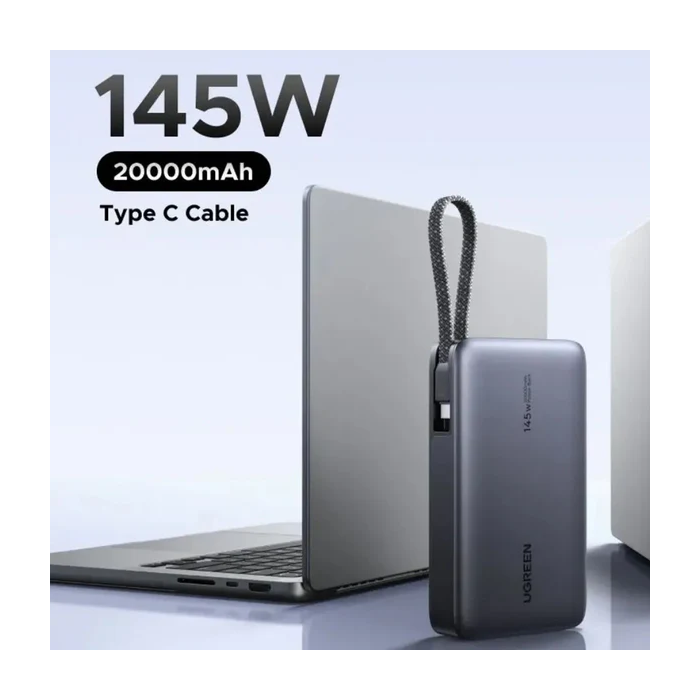Ugreen 145W 20000mAh prenosna baterija z vgrajenim kablom - slika 3