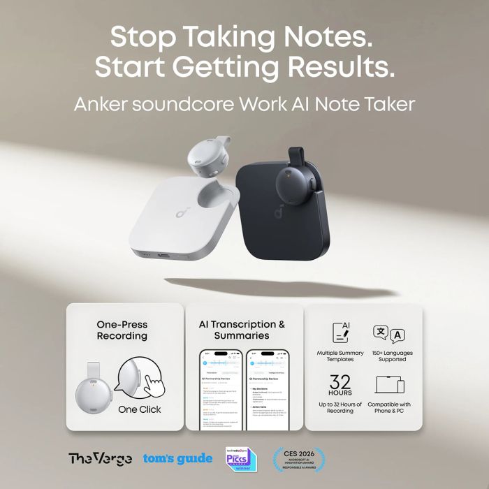 Anker Soundcore Work pametni AI snemalnik zvoka, bel - slika 2