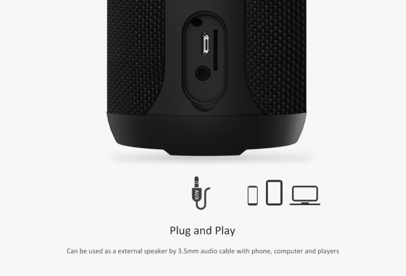 Prenosni zvočnik REMAX Wireless RB-M28 vodoodporen črn - slika 4
